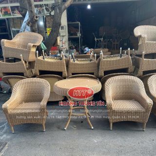 Ghế mây nhựa cafe cao cấp ngoài trời