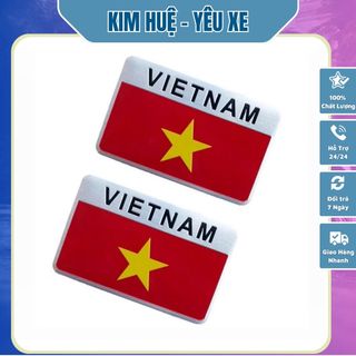Miếng dán 3D bằng kim loại quốc kỳ Việt Nam giá sỉ