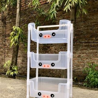 Kệ Nhựa Heo Xinh 3 Tầng Màu Trắng (Cái)