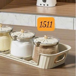 1511 - Gia vị  thủy tinh bộ 3 nắp nhựa  (G+ ) (16Bộ/Thùng)