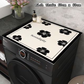 Thảm Hoa silicon phủ máy giặt cửa trước