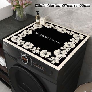 Thảm Hoa silicon phủ máy giặt cửa trước