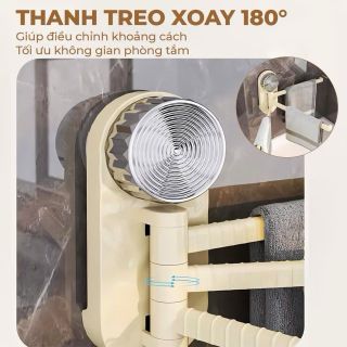 Giá treo khăn gắn tường xoay 180 độ