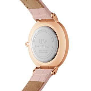 ĐỒNG HỒ NỮ CAO CẤP DANIEL W PETITE DÂY DA HỒNG ROUGE FULLBOX TEM
