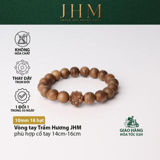 Vòng tay trang sức trầm hương phong thủy JHM mix charm hoa sen mang ý nghĩa sum họp yên vui  Phụ Kiện Voi