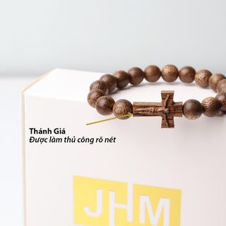 Vòng tay trầm hương thánh giá mân côi phong thủy JHM mang lại bình an cho người đeo Phụ Kiện Đeo Tay Pin Voi