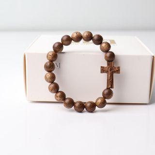 Vòng tay trầm hương thánh giá mân côi phong thủy JHM mang lại bình an cho người đeo Phụ Kiện Đeo Tay Pin Voi