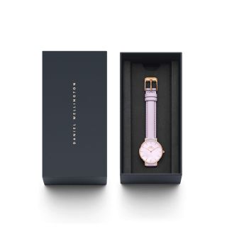 ĐỒNG HỒ NỮ CAO CẤP DANIEL W PETITE DÂY DA TÍM LAVENDER FULLBOX TEM