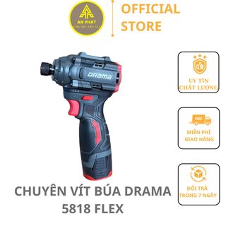 Máy Chuyên Vít Búa DRAMA 5818 Flex, Lực siết 160N.m, Không Chổi Than, Tặng 1 túi vải