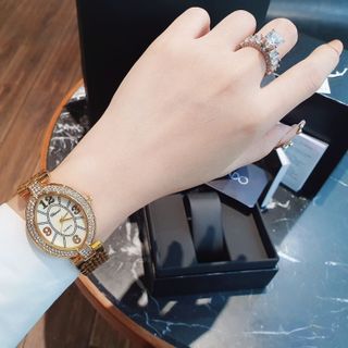 XẢ KHO NHANH ĐỒNG HỒ THỜI TRANG NỮ CHOPAD MẶT VIỀN ĐÁ GIỌT NƯỚC