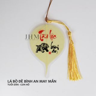 Lá bồ đề 12 con giáp JHM mang lại bình an may mắn phù hợp treo xe,đặt ốp lưng điện thoại, bỏ vào bóp ví
