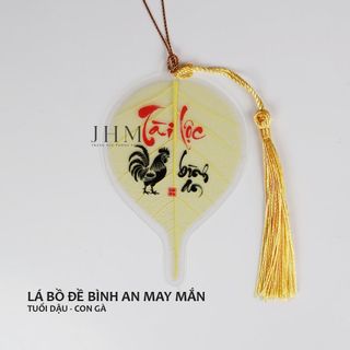 Lá bồ đề 12 con giáp JHM mang lại bình an may mắn phù hợp treo xe,đặt ốp lưng điện thoại, bỏ vào bóp ví
