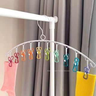 Giá - móc phơi màu cầu vồng, kẹp quần áo, tất đồ lót sấy khô