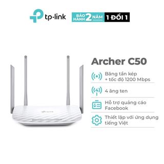 Bộ Phát Wifi TPLink Archer C50 2 băng tần Chuẩn AC 1200Mbps - Hàng chính hãng
