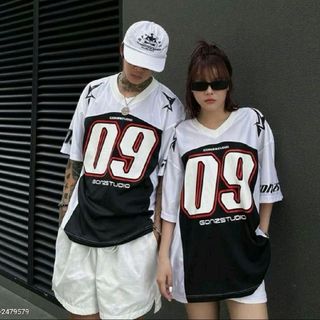 Áo thun thể thao Unisex số 09 , chất thun phi bóng Thái phối màu (Mã : ANPhY)
