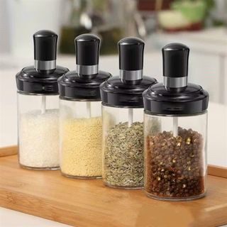 Hũ đựng gia vị thủy tinh kèm muỗng