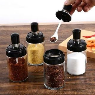 Hũ đựng gia vị thủy tinh kèm muỗng