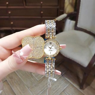 ĐỒNG HỒ NỮ CHÍNH HÃNG SCOTTIE DÂY THÉP MẶT CỎ BỐN LÁ NẮP MỞ