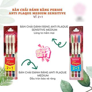 [MUA 2 TẶNG 1] Bàn chải đánh răng Perioe Anti Plaque Medium Sensitive giá sỉ
