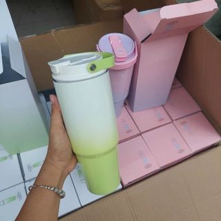 LY GIỮ NHIỆT INOX 304 900ML MÀU LOANG CAO CẤP