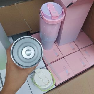 LY GIỮ NHIỆT INOX 304 900ML MÀU LOANG CAO CẤP