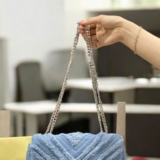 Túi denim tua rua đeo vai - f869