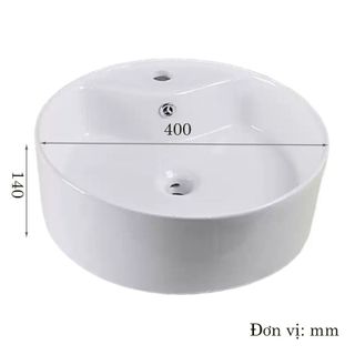 Chậu lavabo đặt bàn màu trắng thiết kế hiện đại model L301W