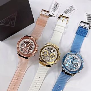 ĐỒNG HỒ NỮ CAO CẤP GUEZ DÂY CAO SU NIỀNG NHỰA TRONG SUỐT NỮ TÍNH