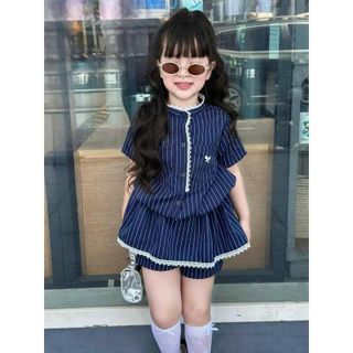 [Gía mở bán] Set đôi mẹ và bé - jumpsuit cổ tàu viền ren kèm nơ có quần trong hot trend