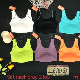 Sát nách crop 2 lớp Chất liệu: poly 2 da Size: M.L.XL.XXL Ri: 2221 Tách nửa ri được