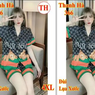 Đồ Bộ Nữ Đùi Lụa Xước Ánh Kim Bigsize