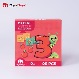Xếp hình Số đếm và Thức ăn giúp phát triển ngôn ngữ và giác quan- Dành cho bé từ 2 tuổi- My First Number & Food MyndToys Đồ Chơi Sticker