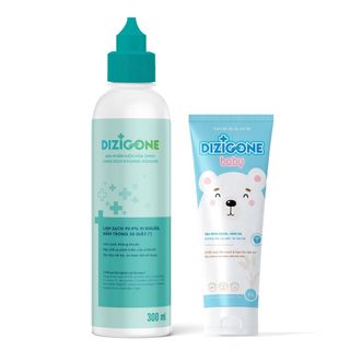 COMBO chăm sóc bé, hăm tã, chàm sữa, muỗi đốt,Dung dịch kháng khuẩn DIZIGONE 300ml và Kem DIZIGONE Baby 30g Cho Bé