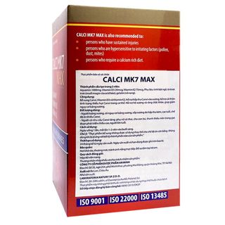Calci MK7 Max Bổ sung canxi tảo đỏ tự nhiên,D3,MK7 hộp 60v-Tăng chiều cao cho trẻ dậy thì,bà bầu,người loãng xương