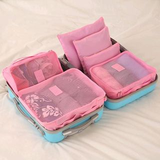 Bộ 5 túi đựng quần áo du lịch vải lưới nylon,chia ngăn và bảo quản đồ đạc,chống thấm