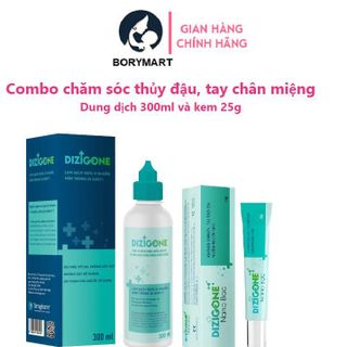 Combo Chăm Sóc Da Sẹo,Thủy Đậu - Dung dịch kháng khuẩn DIZIGONE 300ml & Kem DIZIGONE Nano Bạc 25g