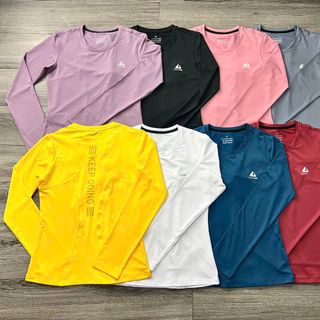 Áo tay dài thun poly , thoáng mát, trơn láng, co giãn thoải mái - Size : m l xl 2xl - 8 màu Sẵn kho