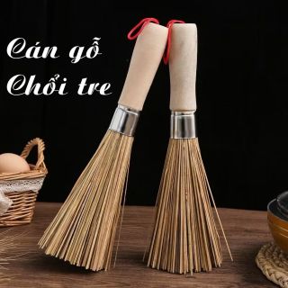 Chổi Cọ Nồi  Mới - Cọ Chảo Cán Gỗ Chổi Tre Cọ Chảo Phục Vụ Trong Gia Đình Nhà Hàng Khách Sạn Thân Thiên Môi Trường