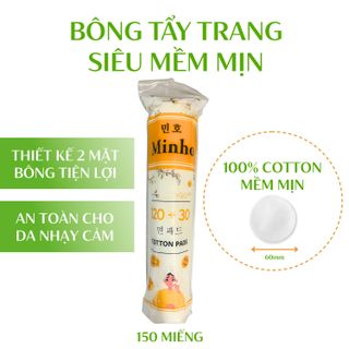 Bông Tẩy Trang Minho Hàn Quốc Cotton Pads Siêu Mềm 100% Cotton tự nhiên