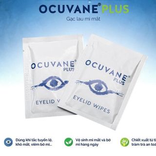 Gạc lau mi mắt Ocuvane Plus dùng cho ngứa bờ mi, khô mắt, vệ sinh mắt hàng ngày Lens