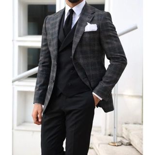 Áo gile nam TUTO5 Menswear AVN03 - áo vest cao cấp ve rộng 2 lớp đai tôm sau lưng cách điệu thiết kế sang trọng lịch lãm