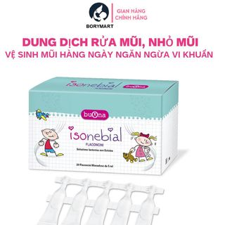 Dung Dịch Rửa Mũi Cho Bé Chứa Ectoin - Hộp 20 ống 5ml, Không Chứa Chất Bảo Quản Buona IsoNebial dùng hàng ngày