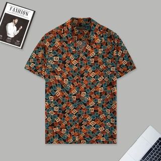 Áo sơ mi nam họa tiết TUTO5 Menswear SML05 - sơ mi ngắn tay curban shirt lụa hàn họa tiết cao cấp, form slimfit mát mẻ