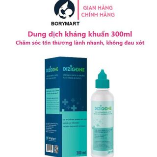 Combo Chăm Sóc Thủy Đậu, Tay Chân Miệng nhanh chóng Dung dịch kháng khuẩn DIZIGONE 300ml & Kem DIZIGONE Nano Bạc 25g