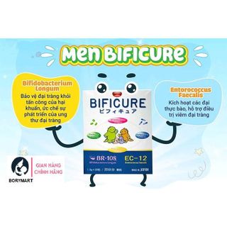 Men vi sinh Nhật bản Bificure 20gói, bs lợi khuẩn, cải thiện táo bón, rối loạn tiêu hoá