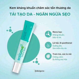 Kem nano bạc Dizigone 25g lành thương,giảm sẹo, lành da, thủy đậu, mụn, nấm tóc