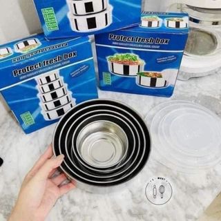 BỘ 5 THỐ INOX CÓ NẮP ĐẬY CAO CẤP