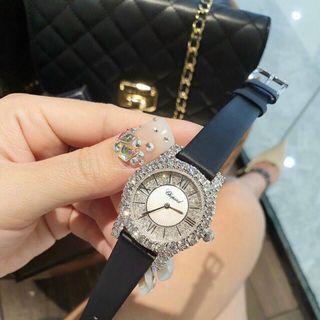 ĐỒNG HỒ NỮ CAO CẤP CHOPA DÂY DA ĐÍNH HỘT XOÀN CHẤU