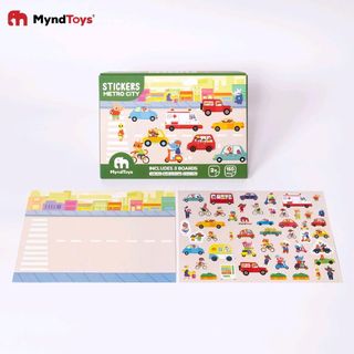 Sticker cho bé chủ đề giao thông metro city Đồ Chơi