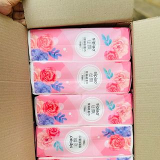 Thùng 10 gói giấy rút hoa hồng sapiao (loại đẹp)
